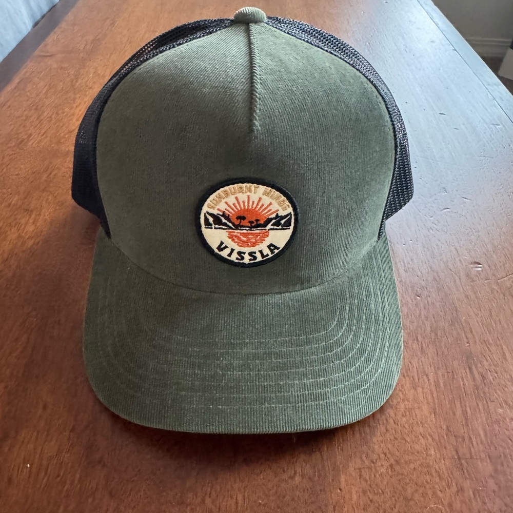 VISSLA Green Corduroy Meshback Hat